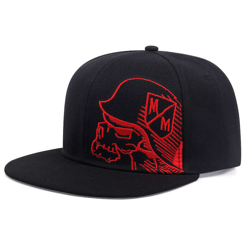 1pc Gothic Baseball Cap Adjustable Snapback Breathable Unisex Outdoor Sports Hat with Red Whi