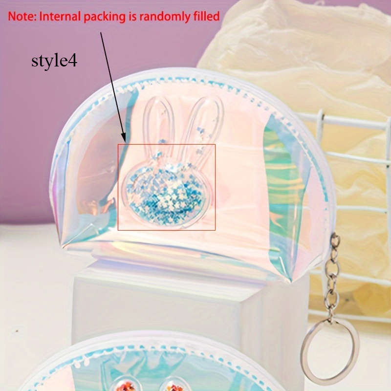 1pc Adorable Synthetic Sequin Coin Purse Portable Colorful Laser Design Cute Mini Wallet