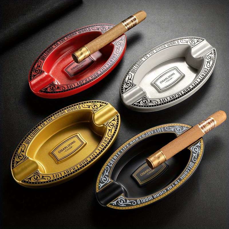 1pc Elegant Cigar Ashtrays with Intricate Designs Large Portable Decorative Snow Cigar Holder f