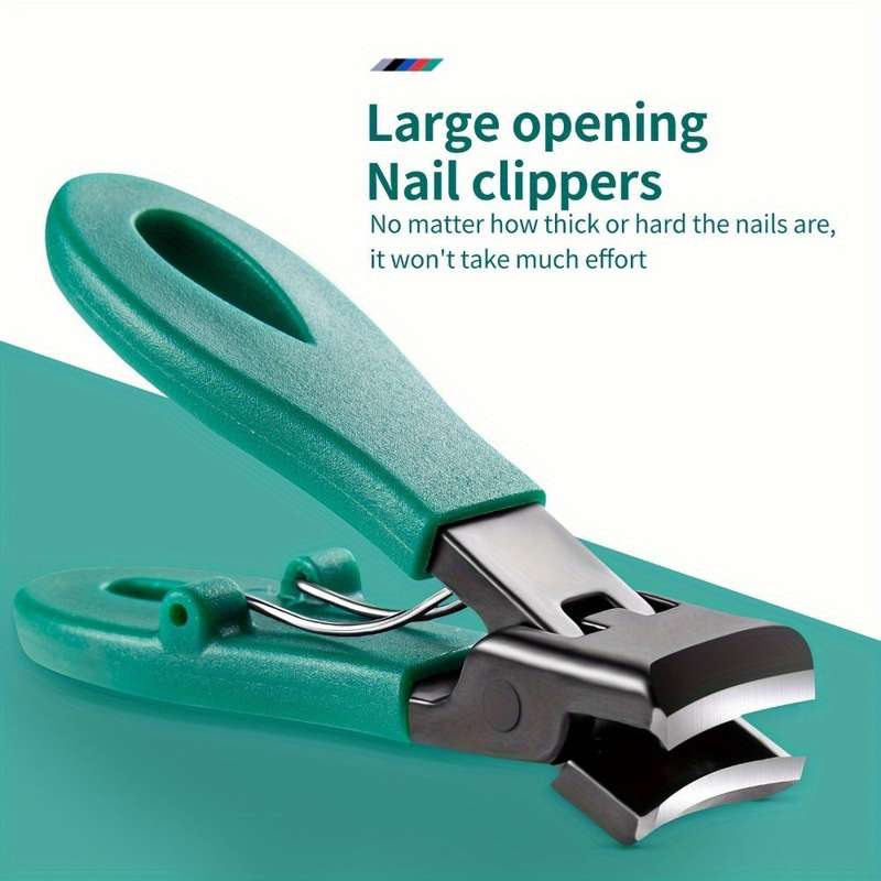 1pc Stainless Steel Nail Clipper for Thick  Hard Nails Large Opening Splash-Proof Design S