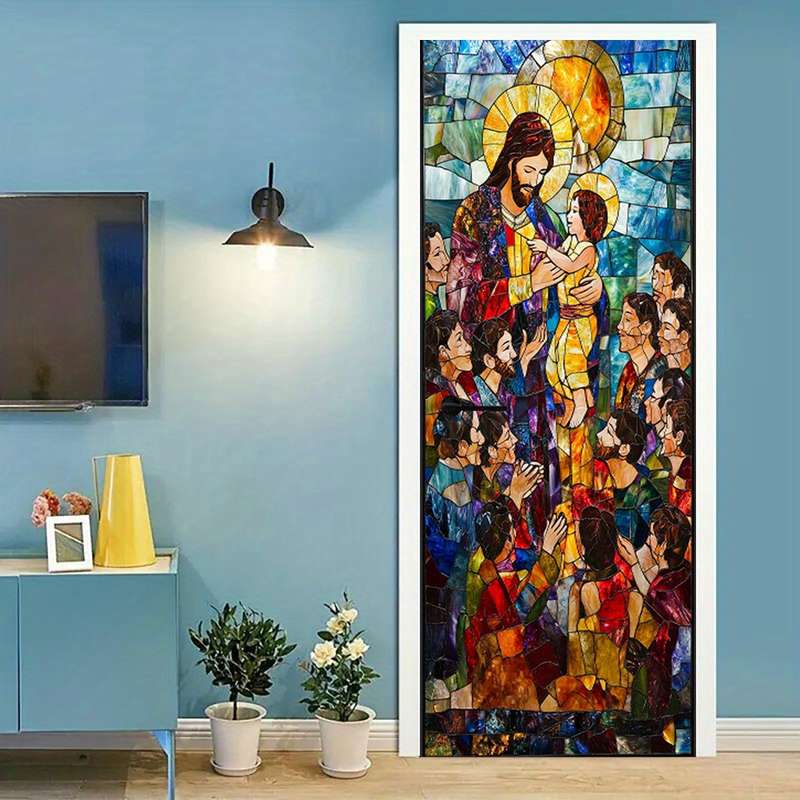 1pc 95.0x209.8cm Jesus Christian Themed Stickers