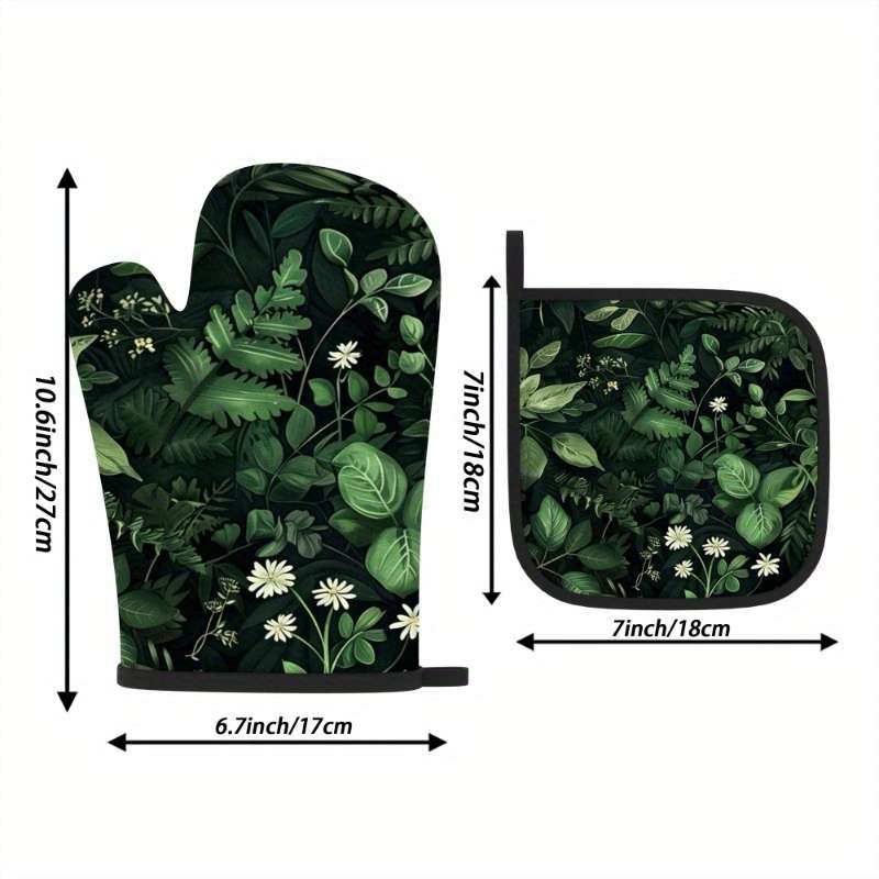 2pcs 26.92x17.02 cm Heat Resistant Oven Mitts And Potholders