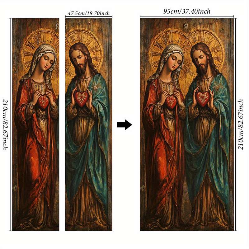 1pc 95.0x209.8cm Jesus Christian Themed Stickers