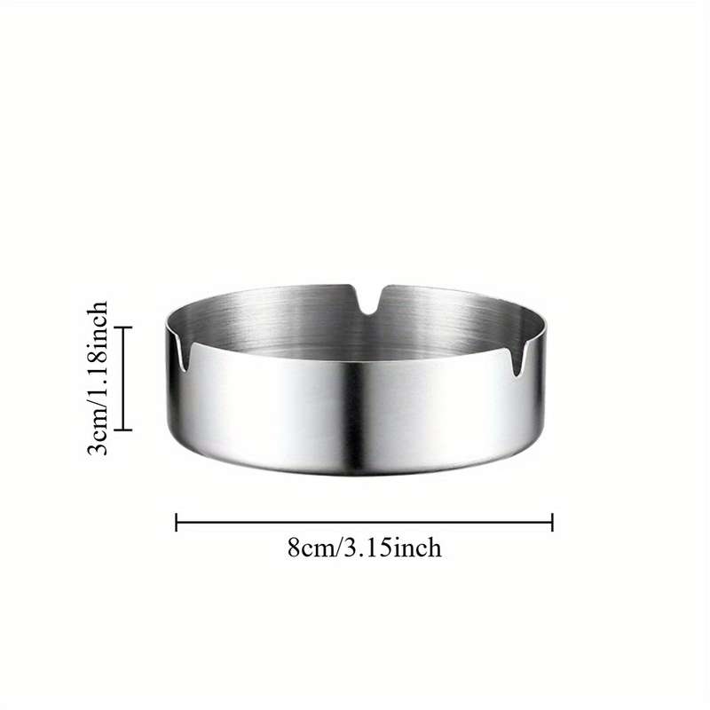 3pcs Stainless Steel Windproof Ashtray Shock-Resistant and Wear-Resistant Easy to Clean