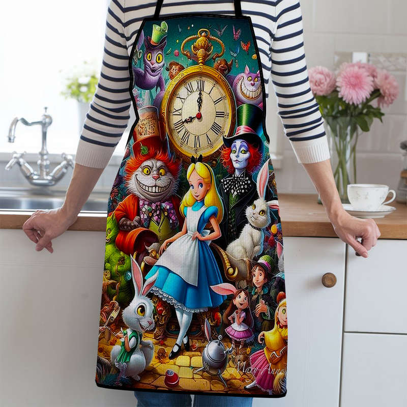 1pc Disney Alice Authorized Disney Design Sleeveless Polyester Apron Ideal for