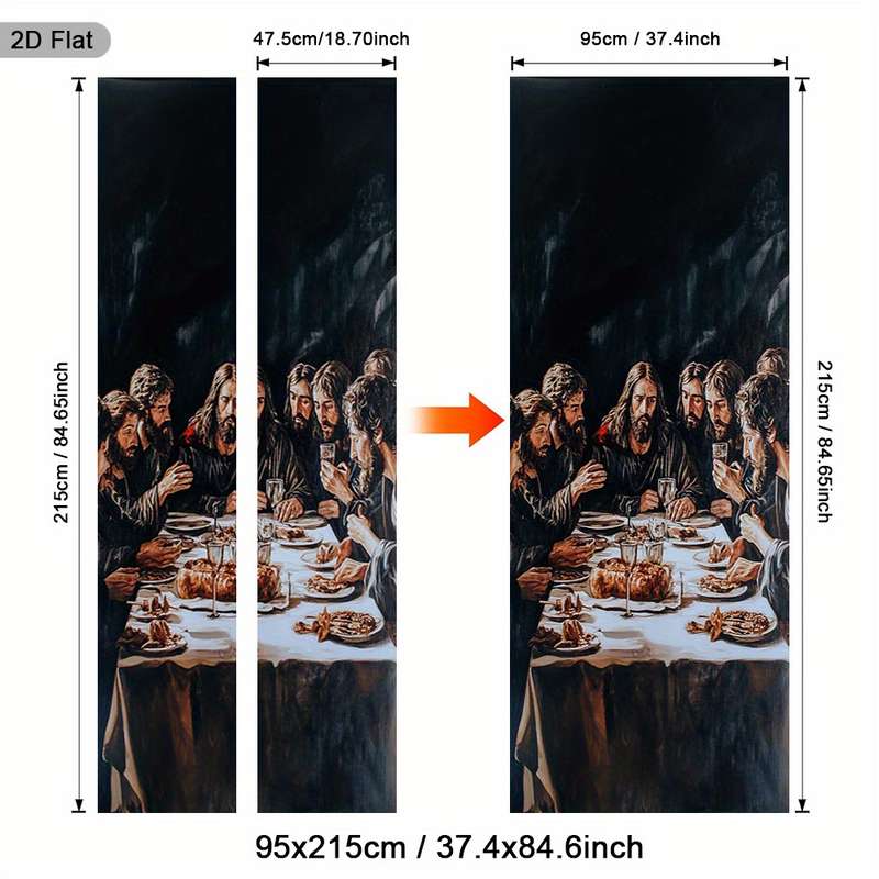 1pc 30.3x78.7 inches   77x200 cm   Jesus Christian Themed Stickers