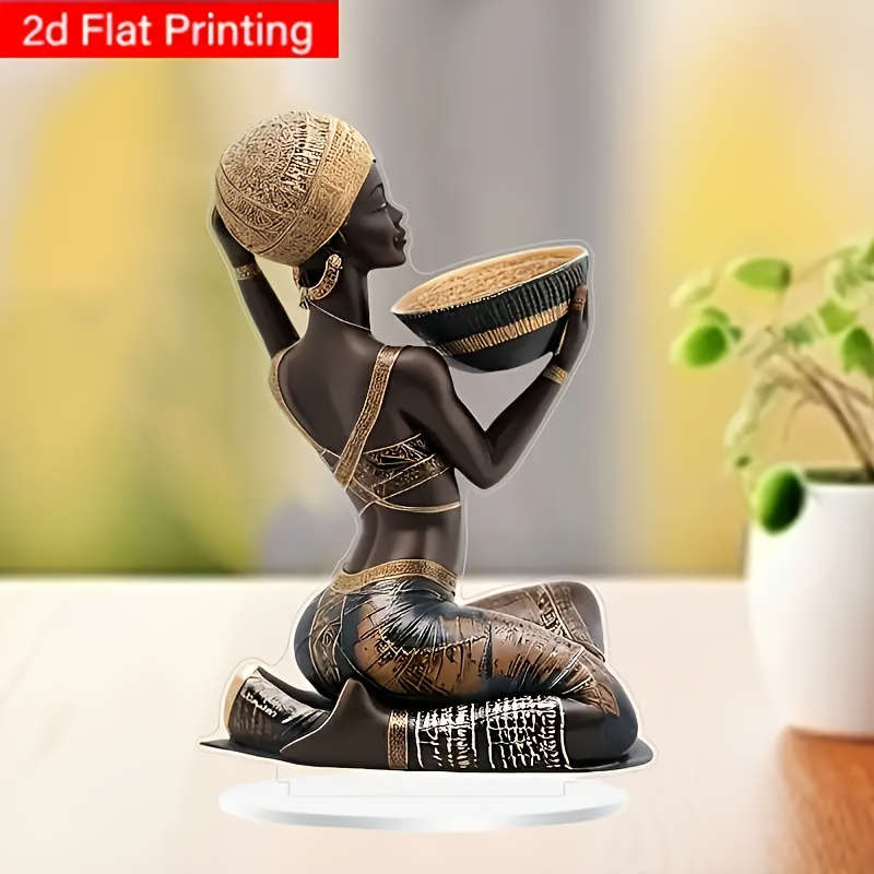 1pc 2D Flat  Elegant Bohemian  Acrylic Tabletop Decor Vintage Style Desktop Ornament with Intri