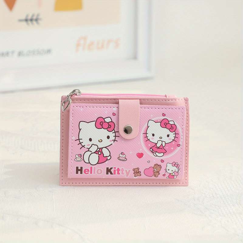 1pc Sanrio Kuromi Multi-Functional Card Holder Coin Purse C Cute Cartoon Design PU Material