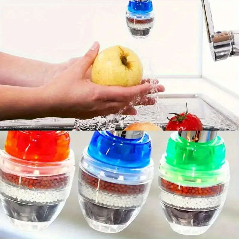 1pc 5-Layer Activated Carbon Faucet Water Filter Universal Thread Uncharged Home Purification Device