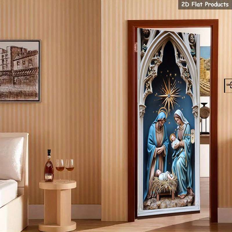 1pc 95.0x214.88cm Jesus Christian Themed Stickers