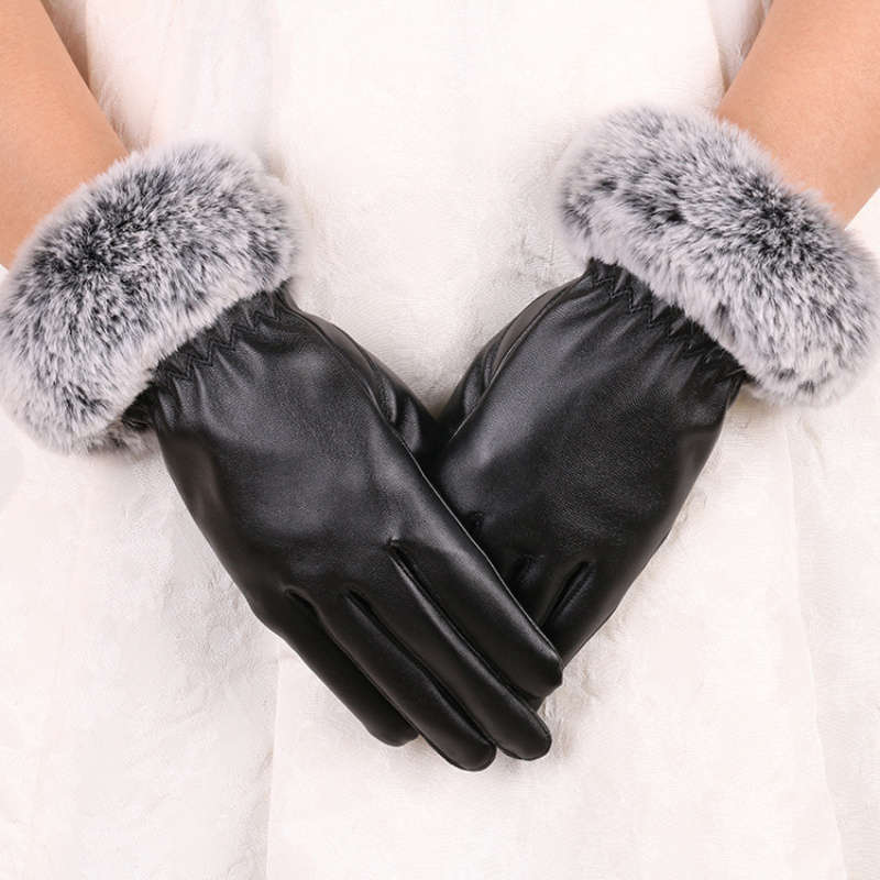 1 Pair Black One Size Warm Gloves