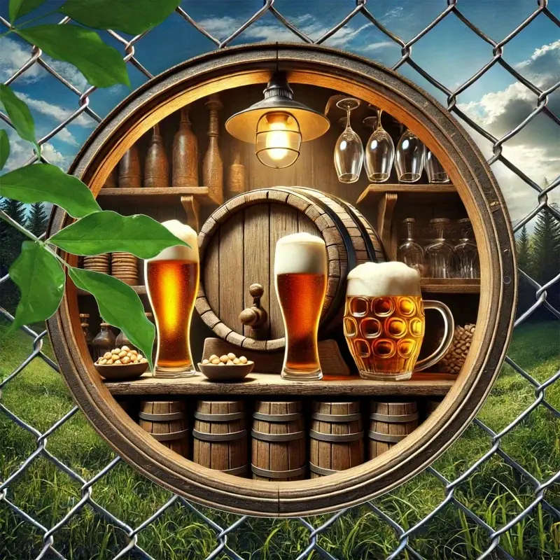 1pc Room Decor 1pc Vintage Beer Barrel Round Aluminum Sign Rustic Metal Wall Art with Foam Beer Bar