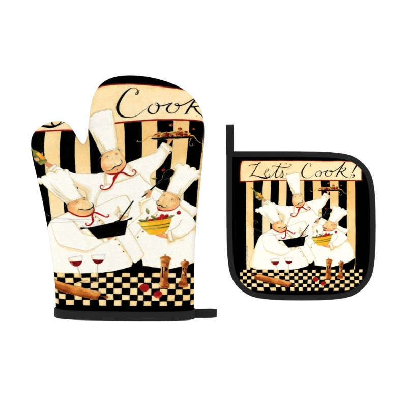 2pcs 26.92x17.02 cm Heat Resistant Oven Mitts And Potholders