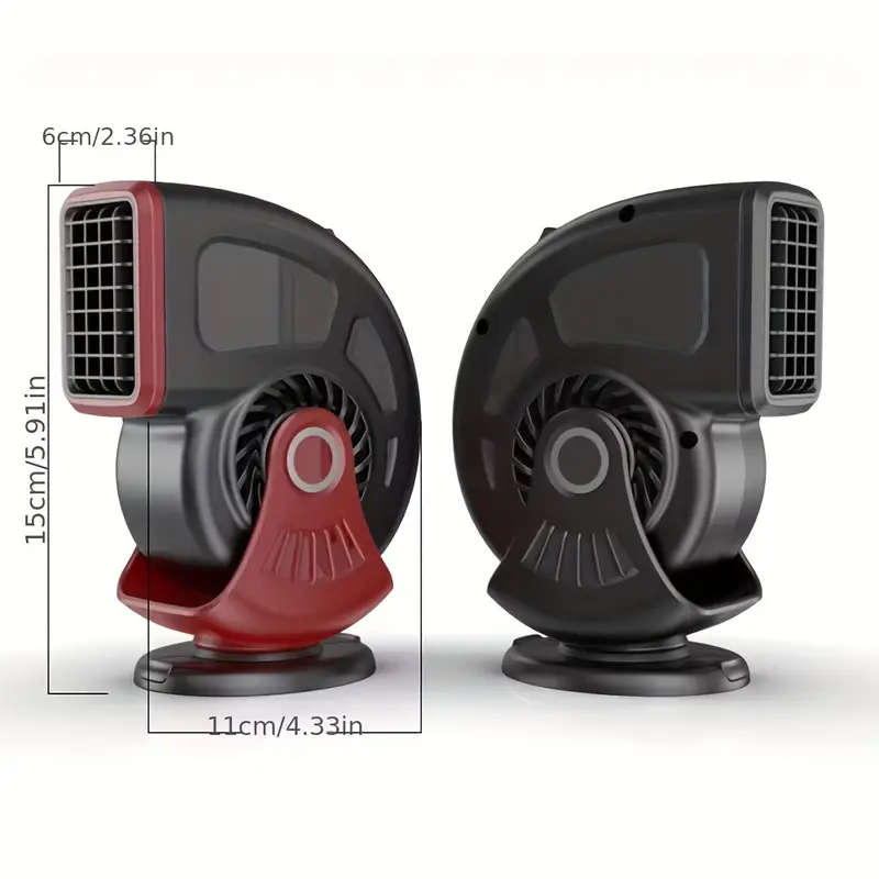 1pc 150W Portable Electric Car Heater 12V Plug-in Fan with Defogger Defroster Demister Color sent ra