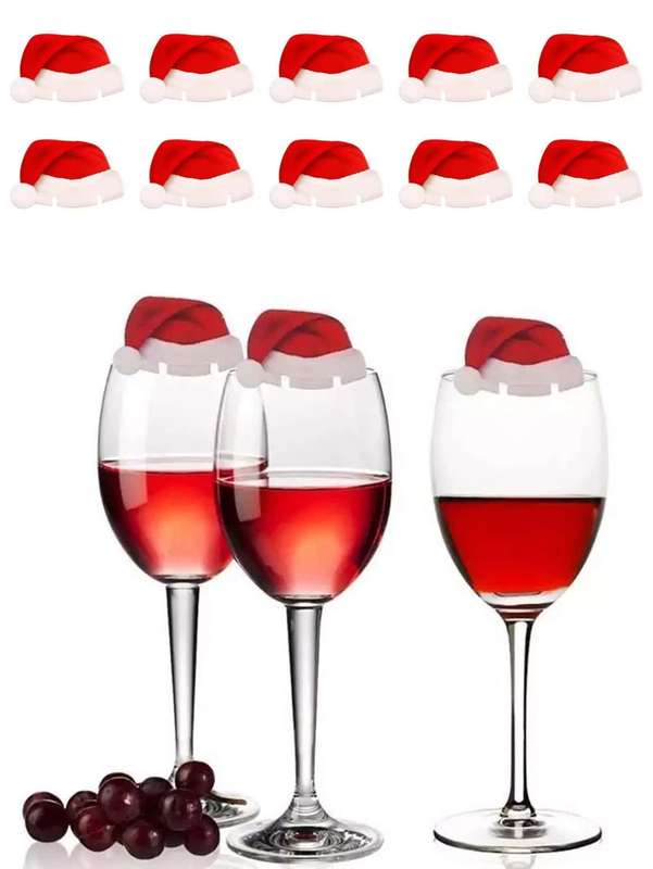 10pcs Christmas Hat Design Cup Recognizer