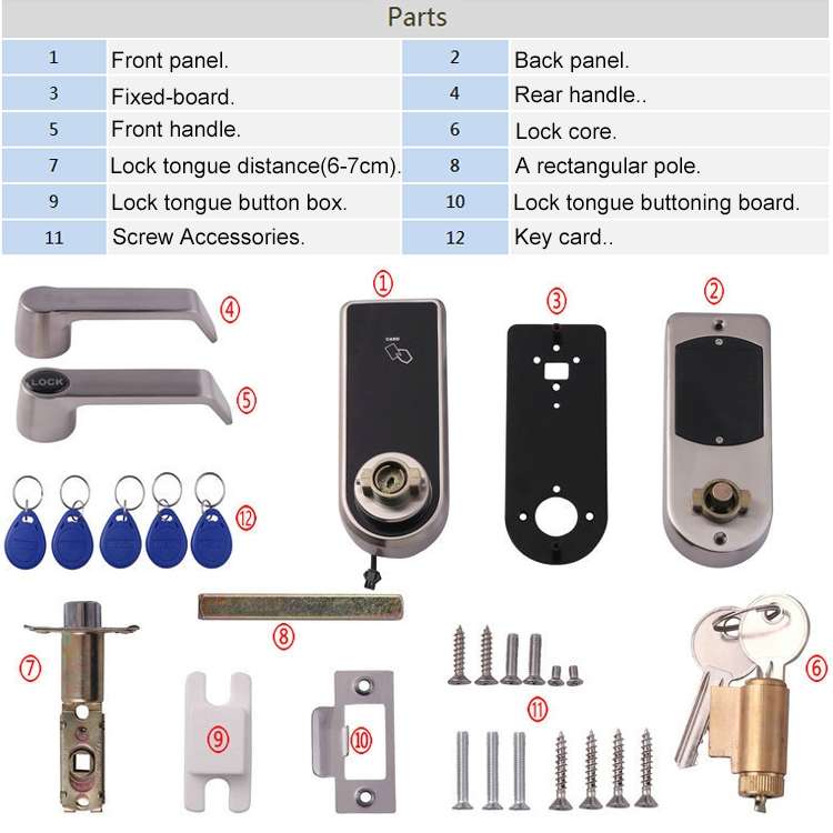 Password + Key + Sensor Card Zinc Alloy Red Bronze Electronic Door Lock Touch Screen Electronic Code