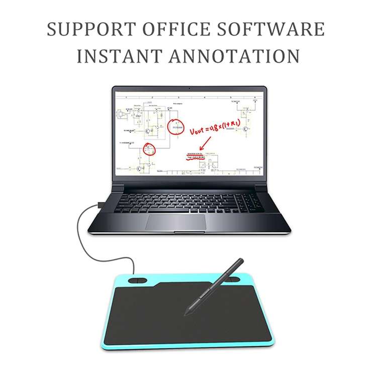 10Moons T503 Drawing Tablet Can Be Connected to mobile Phone Tablet with 8192 Passive Pen(White)