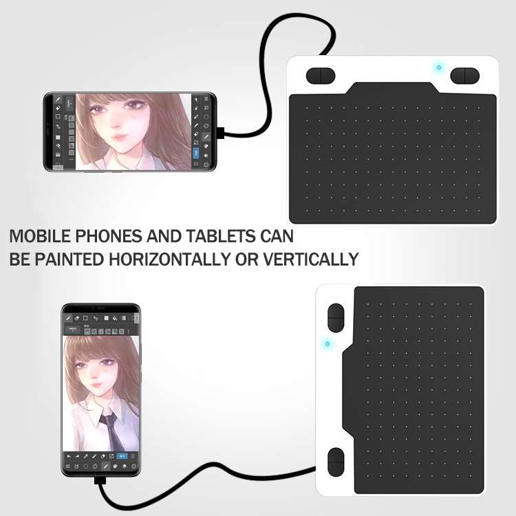 10Moons T503 Drawing Tablet Can Be Connected to mobile Phone Tablet with 8192 Passive Pen(White)
