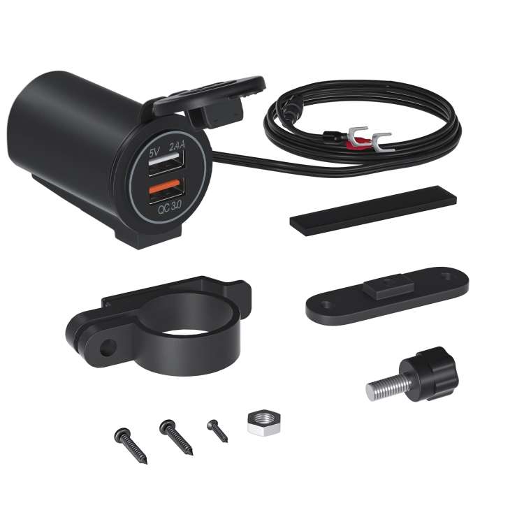 ZH-723F3 Car / Motorcycle QC3.0 Cell Phone Fast Charging Dual USB Car Charger(Green Light)