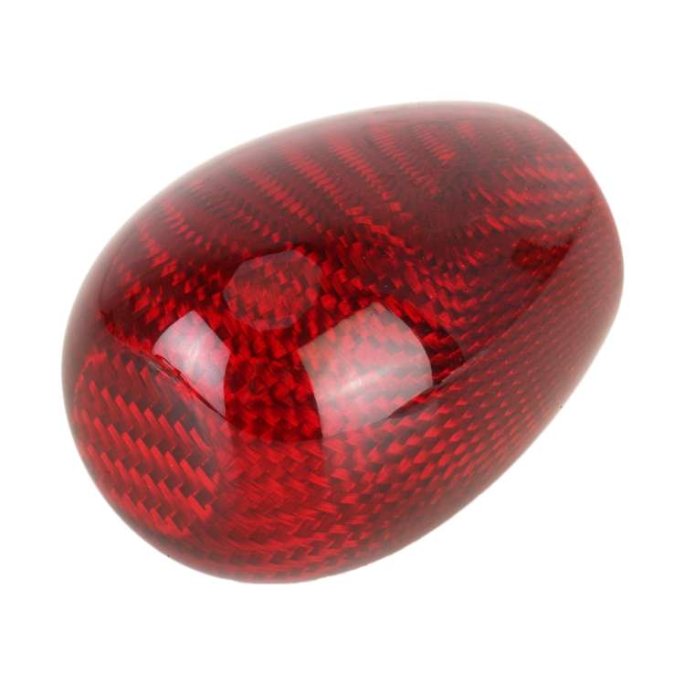 Car Carbon Fiber Pattern Gear Shift Knob Short Style Duck Egg Type Automatic Gear Head (Red)