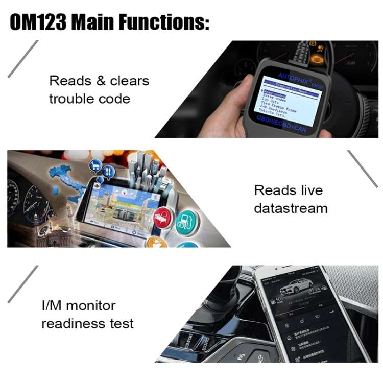 AUTOPHIX OM123 Car Portable OBD2 Scanner Car Diagnostic Tool OBD 2 Automotive Scanner EOBD Code Read