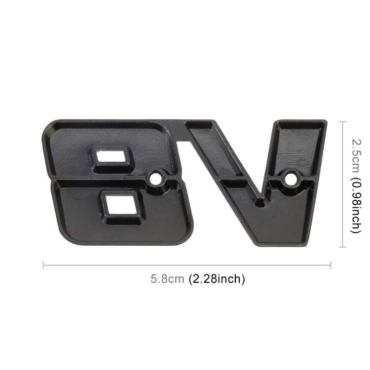 V8 Connect Shape Car Metal Body Decorative Sticker, Size : S (Black)