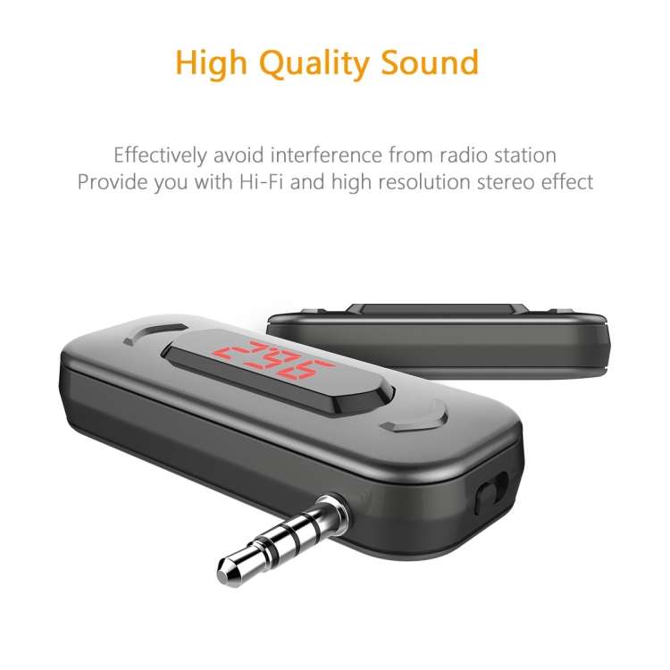 Doosl DSER116 Multifunctional Car FM Transmitter Wireless Music Receiver with 3.5mm Jack & LCD Displ