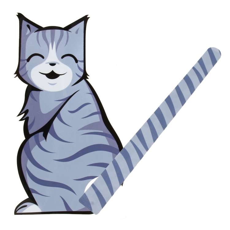 Vehicle Car Rear Windshield Window Wiper Reflective Self-Adhesive Smiling Cat Moving Tail Vinyl Deca