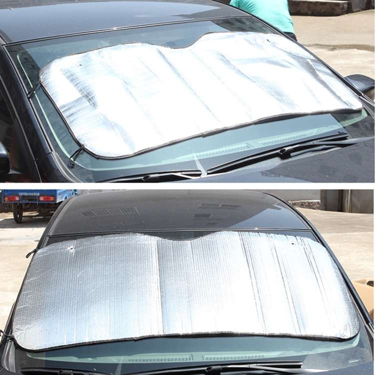 Silver Aluminum Foil Sun Shade Car Windshield Visor Cover Block Front Window Sunshade UV Protect, Si