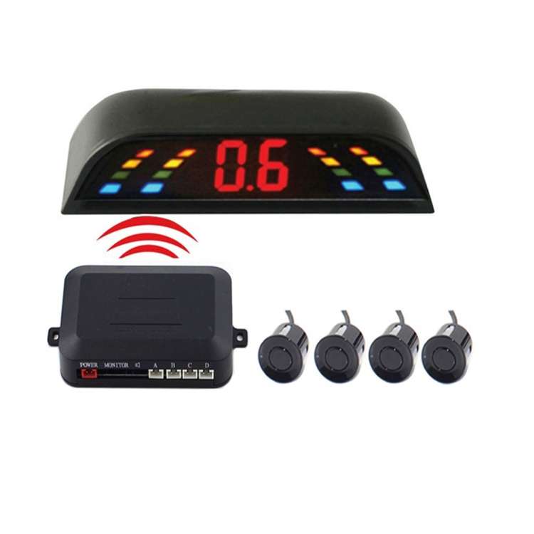 PZ-303-W Car Parking Reversing Buzzer and LED Monitor Parking Alarm Assistance System with 4 Rear Ra