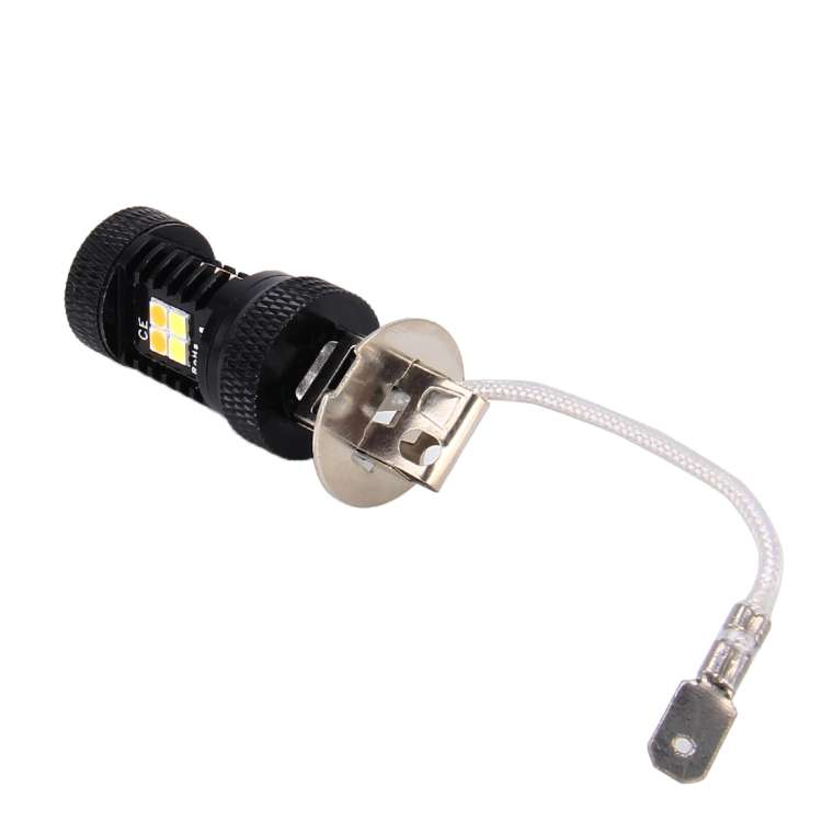 2 PCS Super Bright H3 DC 12V 5W 350LM Auto Car Fog Light with 16 SMD-3030 LED Bulbs Lamp, White + Ye