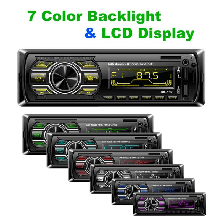 RK-535 Car Stereo Radio MP3 Audio Player with Remote Control, Support Bluetooth Hand-free Calling /