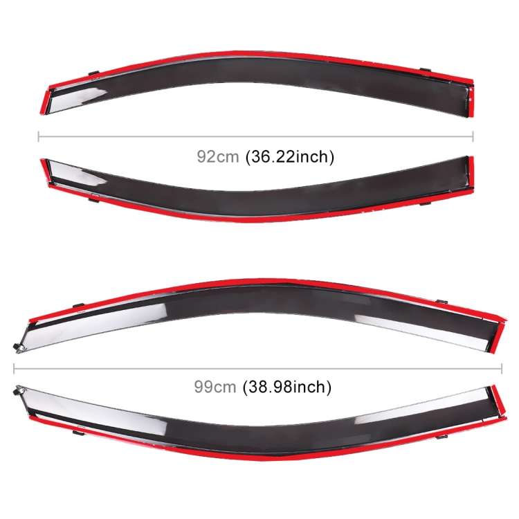 4 PCS Window Sunny Rain Visors Awnings Sunny Rain Guard for Toyota Vios 2014-2018 Version