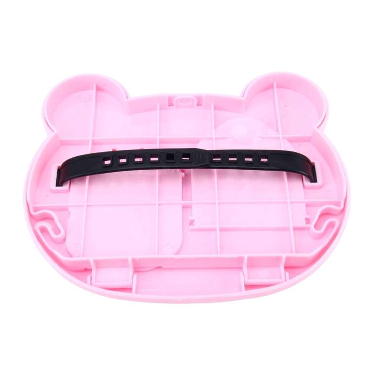 Cartoon Style Foldable Back Car Seat Drink Holder Back Seat Food Tray Storage Organizer Table(Pink)
