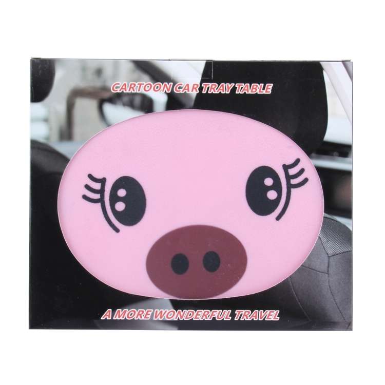 Cartoon Style Foldable Back Car Seat Drink Holder Back Seat Food Tray Storage Organizer Table(Pink)