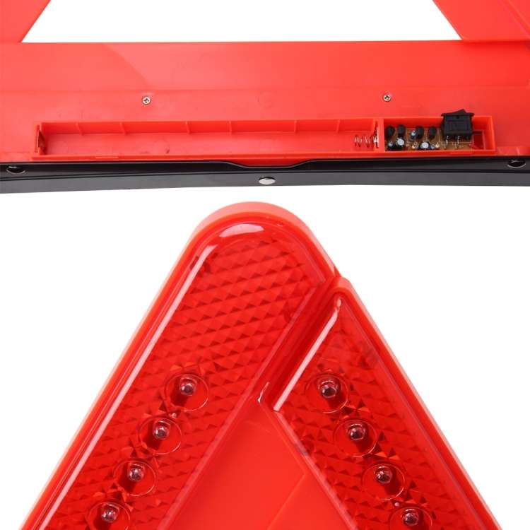 Practical Car Triangle Emergency Warning Sign Foldtable Reflective Safety Roadside Lighting Stop Sig