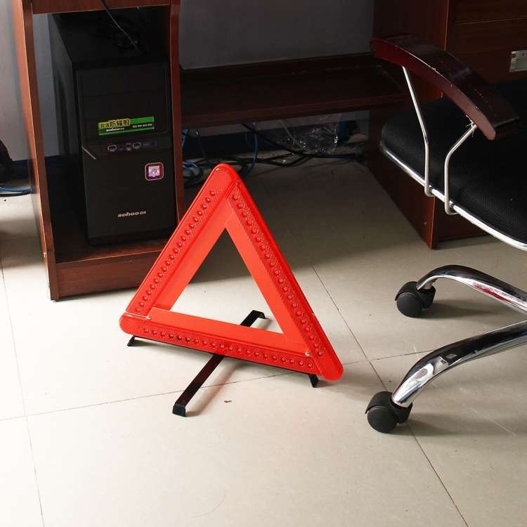 Practical Car Triangle Emergency Warning Sign Foldtable Reflective Safety Roadside Lighting Stop Sig