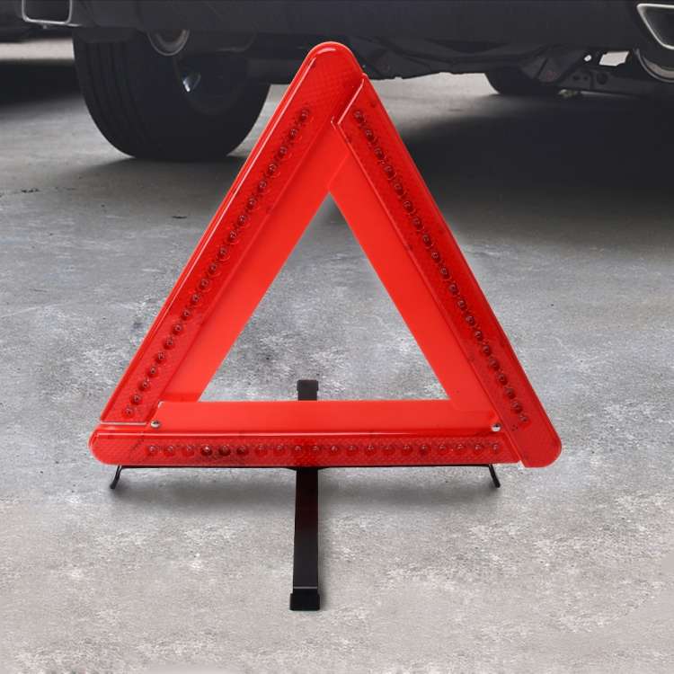 Practical Car Triangle Emergency Warning Sign Foldtable Reflective Safety Roadside Lighting Stop Sig