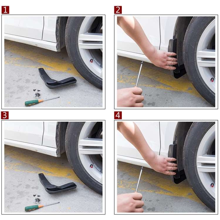 4 PCS Car Auto Semi-Rigid PVC Splash Flaps Mudguards Fender Guard for Honda City 2015-2020