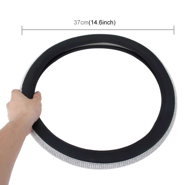 Car Steering Wheel Cover Luxury Steering Wheel Covers with Diamond Decoration Four Seasons General(B