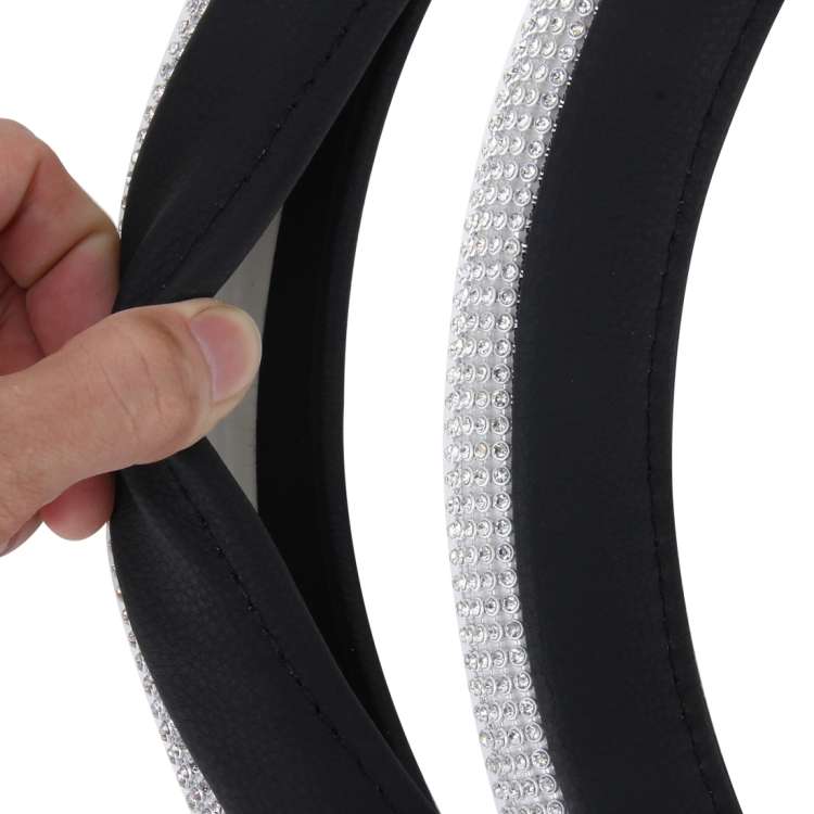 Car Steering Wheel Cover Luxury Steering Wheel Covers with Diamond Decoration Four Seasons General(B