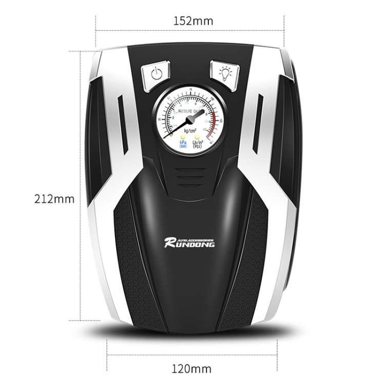 RUNDONG AUTO ACCESSORIES 12V Portable Car Electric Tire Pump Air Pump Tire Inflator with Toolbox, Po