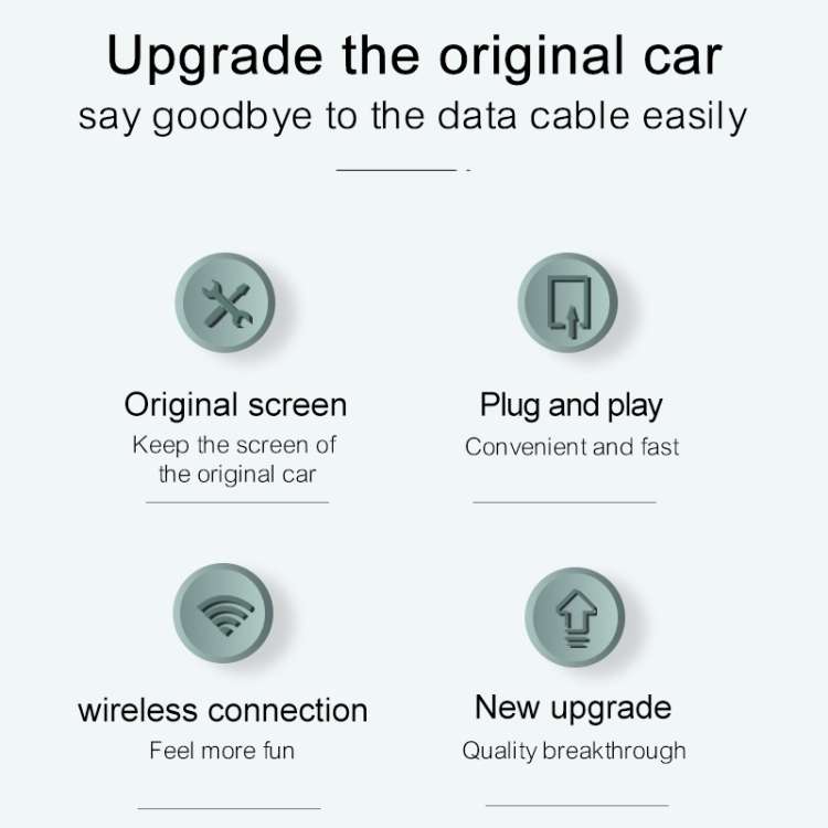 Original Car Wired to Wireless iOS Carplay Module Auto Smart Phone Carplay USB Navigation(Carbon Fib