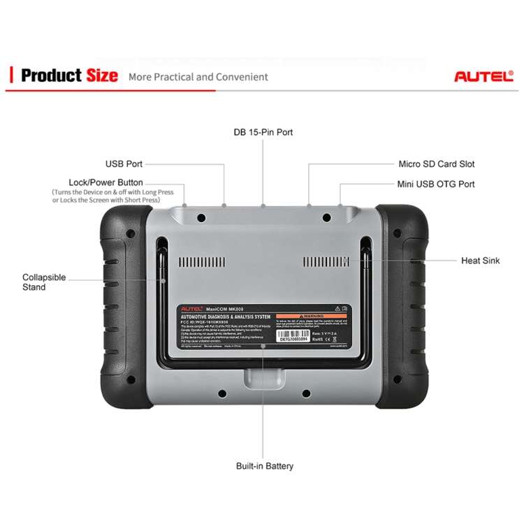 AUTEL MaxiCOM MK808 Car Code Reader OBD2 Fault Detector Diagnostic Scanner Tool