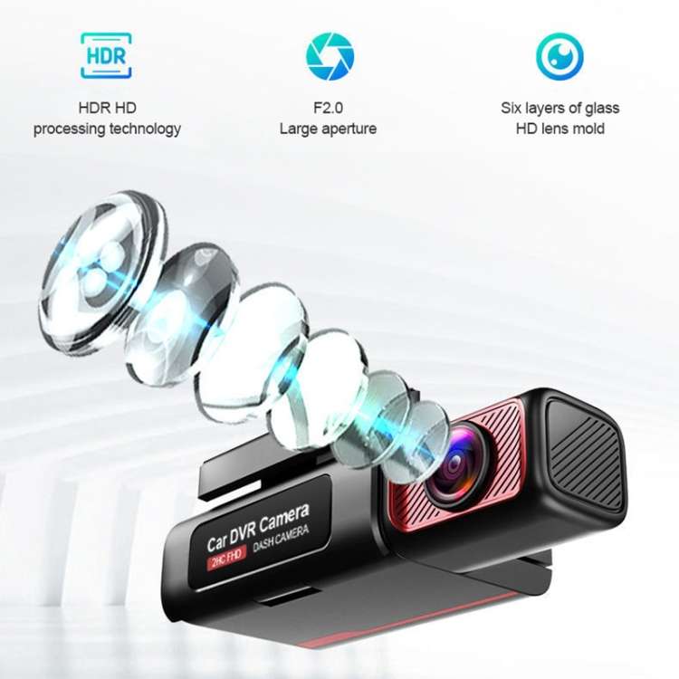 V8 HD 3 inch Car Night Vision Driving Recorder Hisilicon Scheme with 1080P Rear Camera