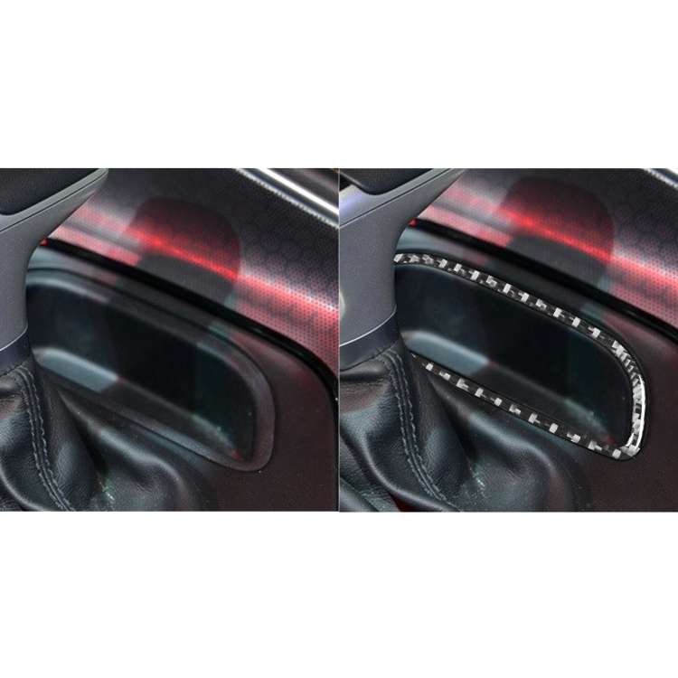 Carbon Fiber Car Gear Storage Box Frame Decorative Sticker for Dodge Challenger 2015 to Now, Left Dr