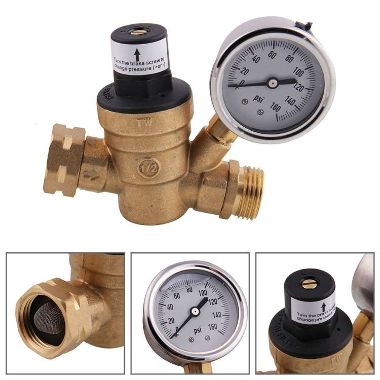 M11-0660R Car Water Pressure Regulator Valve Brass Lead-free Adjustable Water Pressure Reducer with