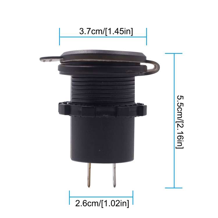Universal Car Single Port USB Charger Power Outlet Adapter 2.4A 5V IP66 with LED Digital Voltmeter +