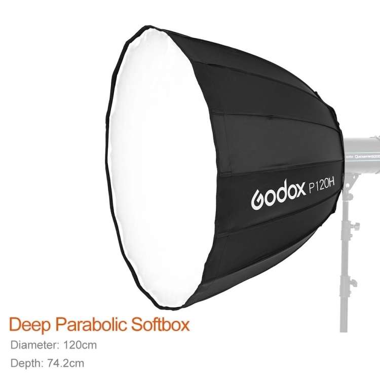 Godox P120H 120cm Deep Parabolic Softbox Reflector Diffuser Studio Light Box (Black)