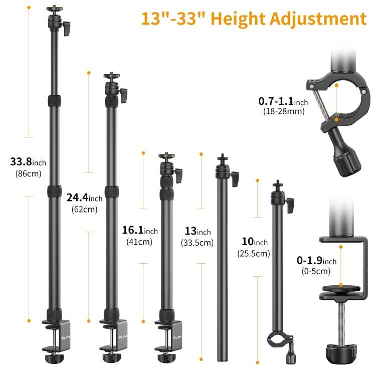 Ulanzi VIJIM LS11 C-Clamp Extension Arm Mount Live Desk Light Stand Kit